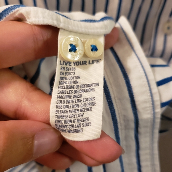 American Eagle Vintage Fit Striped Button Down - Picture 6 of 11